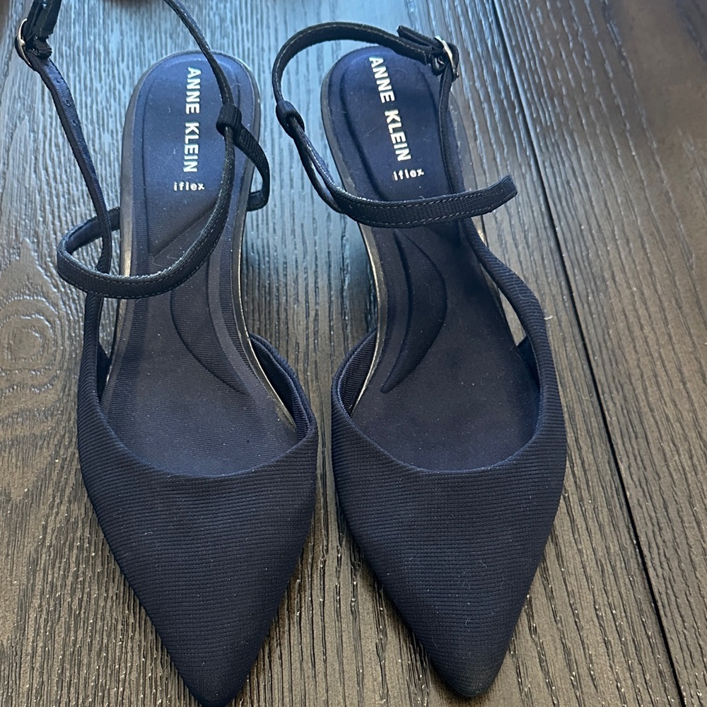 Anne Klein Dark Blue Slingback Heels